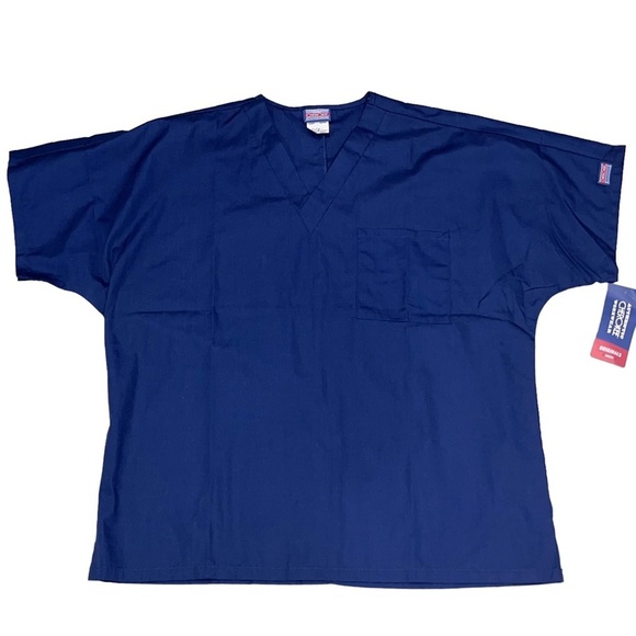 NEW Cherokee Workwear Navy V-neck Scrub Top - Picture 2 of 6